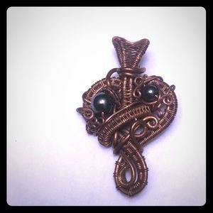 Beautiful wrapped necklace made with copper wire